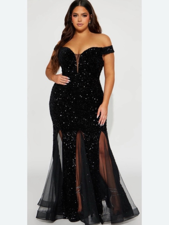 Fashion Nova Dresses & Skirts - Twilight black sequin gown Size 1X from Fashion Nova.